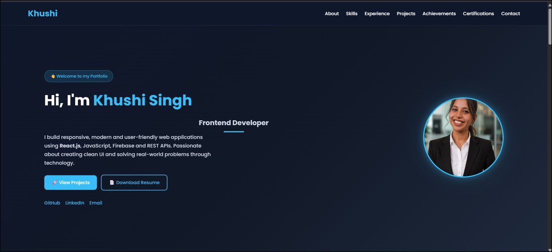 Developer portfolio screenshot